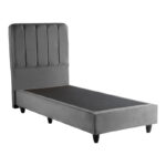 Single bed Lunda anthracite velvet 90x200cm - Image 3