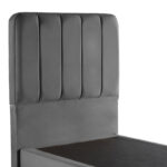 Single bed Lunda anthracite velvet 90x200cm - Image 5