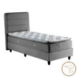 Single bed Linteda anthracite velvet 90x200cm - Image 2