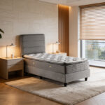 Single bed Linteda anthracite velvet 90x200cm