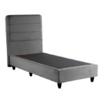 Single bed Linteda anthracite velvet 90x200cm - Image 3