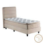 Single bed Linteda cream velvet 90x200cm - Image 2