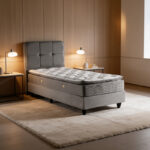 Single bed Punto anthracite velvet 90x200cm