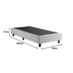 Single bed base Pakda anthracite velvet 90x200cm - Image 6