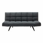 3 seater Sofa bed Freddo fabric dark grey - black legs 182x81x84cm - Image 4