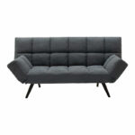 3 seater Sofa bed Freddo fabric dark grey - black legs 182x81x84cm - Image 5