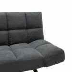 3 seater Sofa bed Freddo fabric dark grey - black legs 182x81x84cm - Image 6