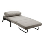 Fancy armchair-bed beige-black fabric metal leg 95x98x70cm - Слика 2