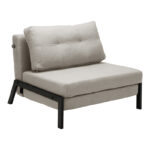 Fancy armchair-bed beige-black fabric metal leg 95x98x70cm - Слика 3
