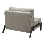 Fancy armchair-bed beige-black fabric metal leg 95x98x70cm - Слика 4