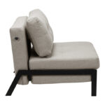 Fancy armchair-bed beige-black fabric metal leg 95x98x70cm - Слика 5