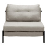 Fancy armchair-bed beige-black fabric metal leg 95x98x70cm - Слика 6