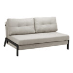 2-seater sofa - bed Fancy fabric beige-black metal legs 150x98x70cm - Слика 2