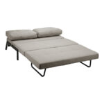 2-seater sofa - bed Fancy fabric beige-black metal legs 150x98x70cm - Слика 3