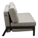 2-seater sofa - bed Fancy fabric beige-black metal legs 150x98x70cm - Слика 5