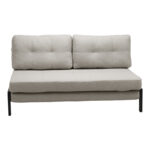 2-seater sofa - bed Fancy fabric beige-black metal legs 150x98x70cm - Слика 6