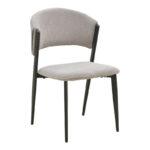 Dolez chair grey fabric-black metal leg 49x58.5x82cm