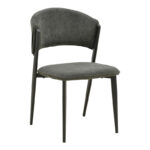 Dolez chair anthracite fabric-black metal leg 49x58.5x82cm