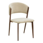 Dolez chair beige fabric-walnut metal leg 49x58.5x82cm