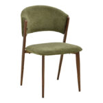 Dolez chair khaki fabric-walnut metal leg 49x58.5x82cm