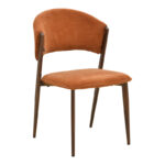 Dolez chair terracotta fabric-walnut metal leg 49x58.5x82cm