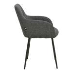 Zerfia chair anthracite fabric-black metal leg 43x59.5x85cm - Image 3