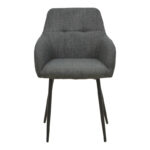 Zerfia chair anthracite fabric-black metal leg 43x59.5x85cm - Image 4