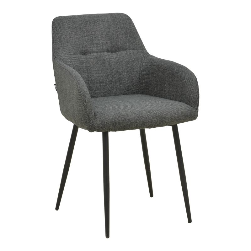 029-000440 Zerfia chair anthracite fabric-black metal leg 43x59.5x85cm - Image 1