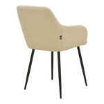 Zerfia chair beige fabric-black metal leg 43x59.5x85cm - Слика 2