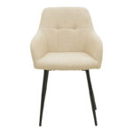 Zerfia chair beige fabric-black metal leg 43x59.5x85cm - Слика 4