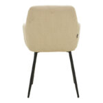 Zerfia chair beige fabric-black metal leg 43x59.5x85cm - Слика 5