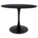 Balou table sintered stone in black marble look-black metal base D120x73cm