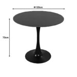 Balou table sintered stone in black marble look-black metal base D120x73cm - Image 3