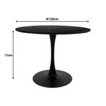 Balou table sintered stone in black marble look-black metal base D120x73cm - Image 5