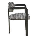 Armchair Berdona black and white fabric-black metal leg 57x47x78cm - Слика 3