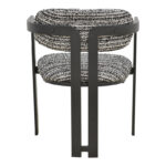 Armchair Berdona black and white fabric-black metal leg 57x47x78cm - Слика 5