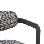 Armchair Berdona black and white fabric-black metal leg 57x47x78cm - Слика 6