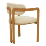 Armchair Berdona black and beige fabric-natural color metal leg 57x47x78cm - Image 2