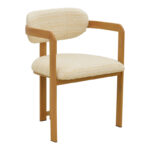 Armchair Berdona black and beige fabric-natural color metal leg 57x47x78cm