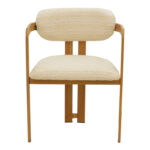 Armchair Berdona black and beige fabric-natural color metal leg 57x47x78cm - Image 4