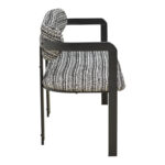 2-seater Berdona black and white fabric-black metal leg 120x47x78cm - Слика 3