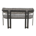 2-seater Berdona black and white fabric-black metal leg 120x47x78cm - Слика 5