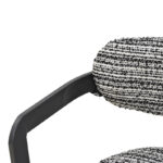 2-seater Berdona black and white fabric-black metal leg 120x47x78cm - Слика 6
