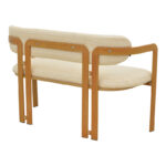 2-seater Berdona black and beige fabric-natural color metal leg 120x47x78cm - Image 2