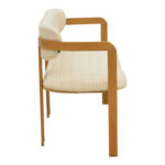 2-seater Berdona black and beige fabric-natural color metal leg 120x47x78cm - Image 3