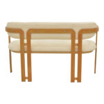 2-seater Berdona black and beige fabric-natural color metal leg 120x47x78cm - Image 5