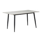 Gustas table white marble sintered stone-black metal 140x80x76cm - Image 2