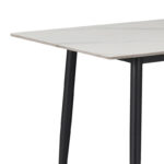 Gustas table white marble sintered stone-black metal 140x80x76cm - Image 3