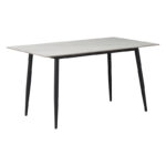 Gustas table white marble sintered stone-black metal 160x80x76cm