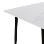 Gustas table white marble sintered stone-black metal 160x80x76cm - Слика 4